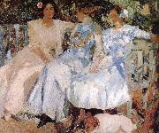 Joaquin Sorolla My wife and daughter were in the garden oil on canvas